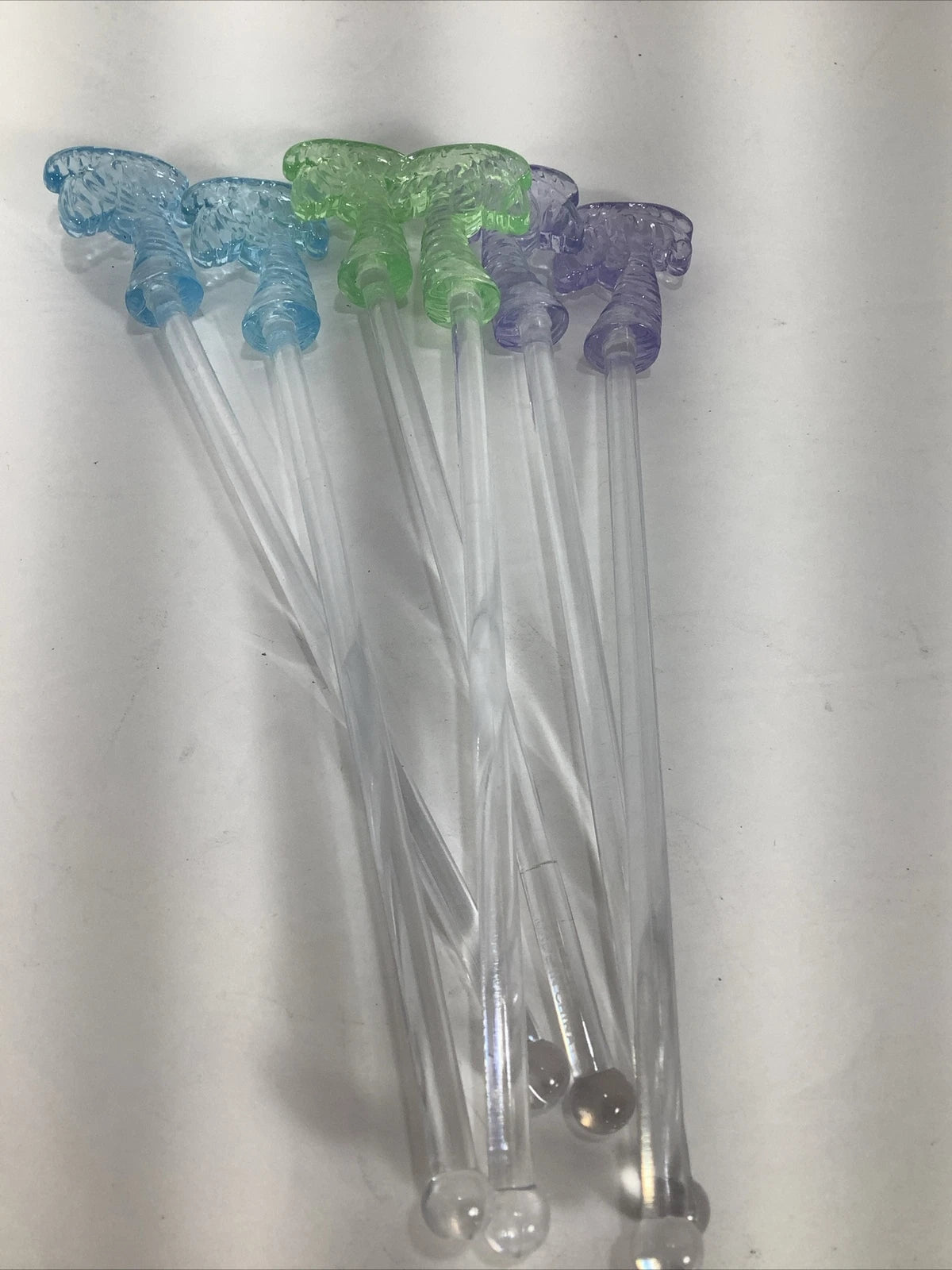 Set Of 6~Spring/Summer Pastel Colored Palm Tree Swizzle Sticks~Plastic | eBay