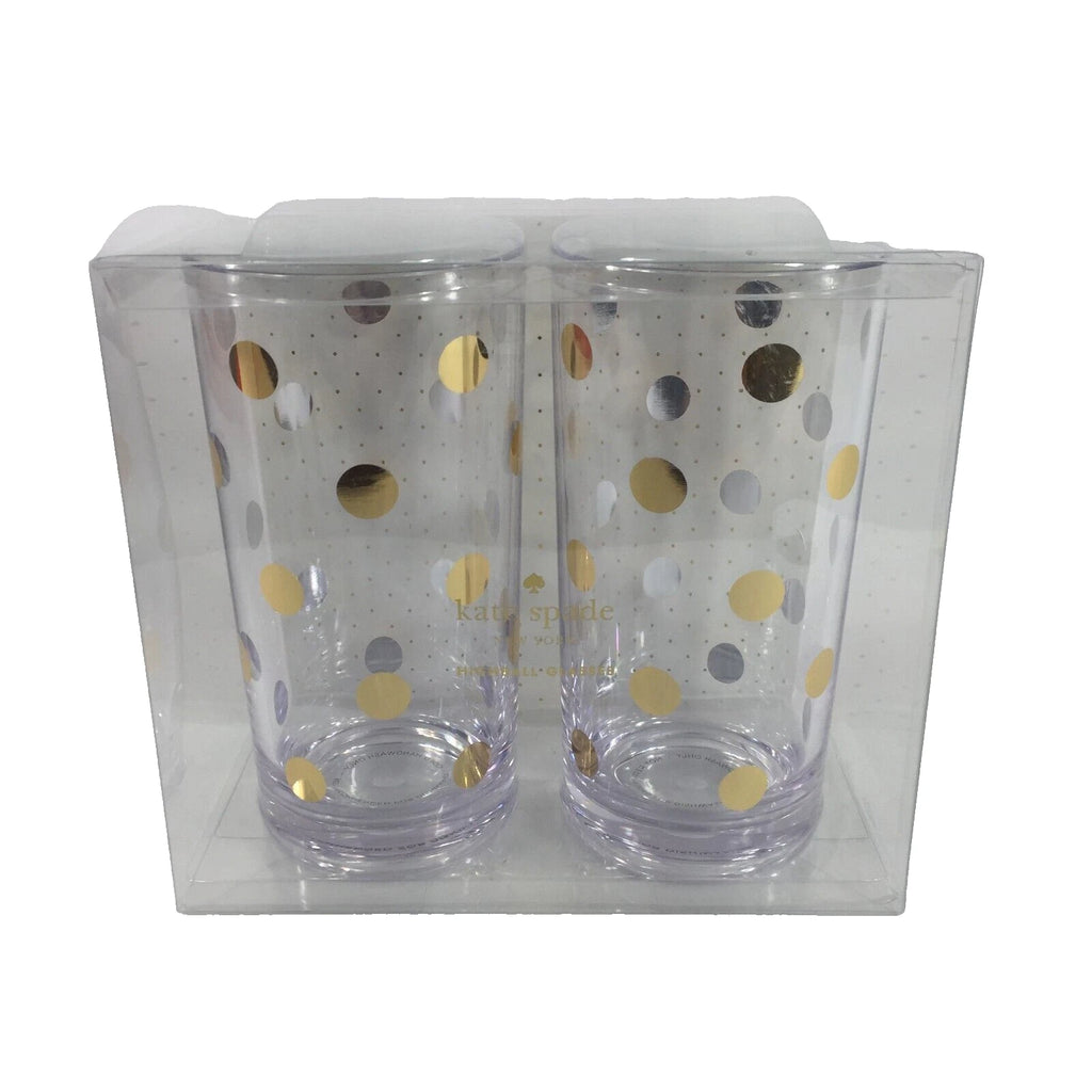 Kate Spade New York Raise A Glass Set Of Two Acrylic Highball Glasses NEW | eBay