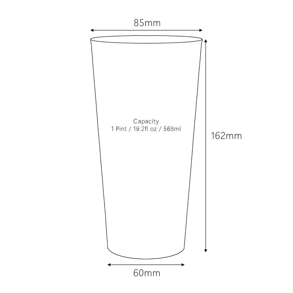 Pack of 6 Colour Pint Cups Reusable Plastic - 1 pint 568ml Dishwasher Safe | eBay