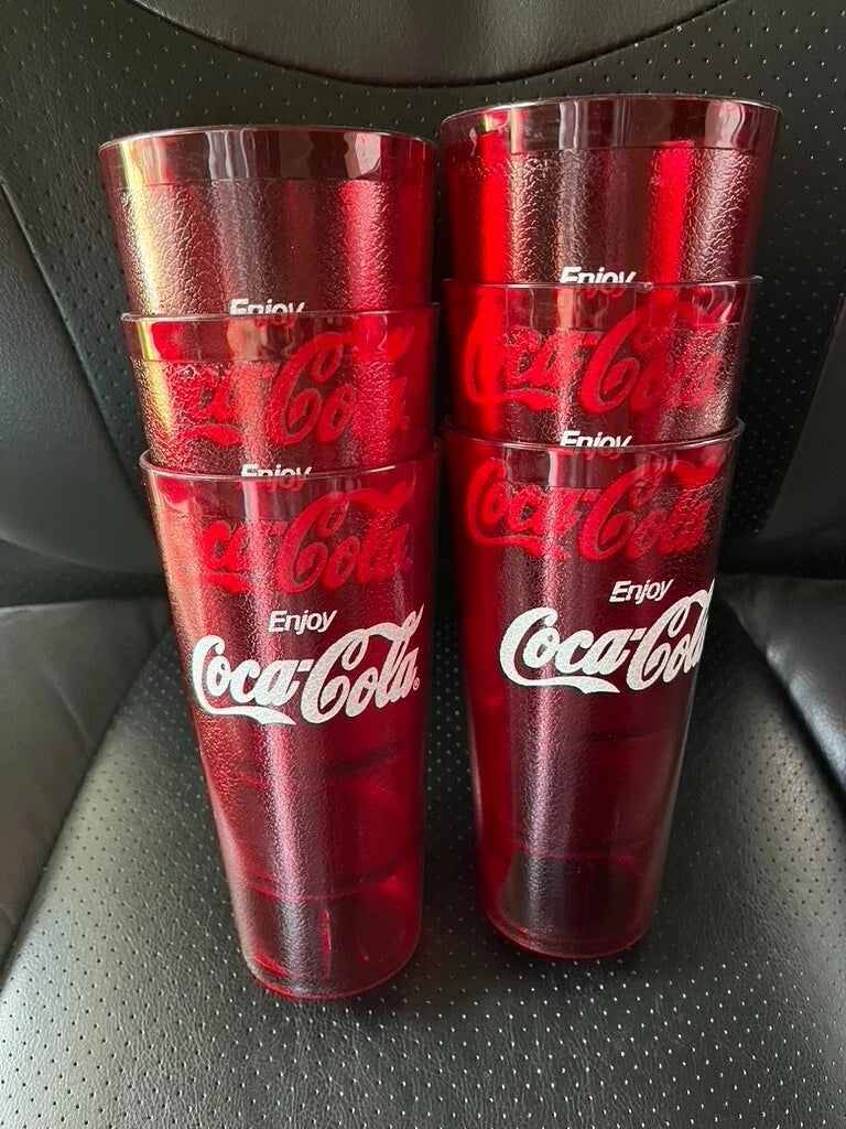 6 Coca Cola Restaurant 24 Oz Red Plastic Tumbler Cups G.E.T #6624 - LQQK | eBay