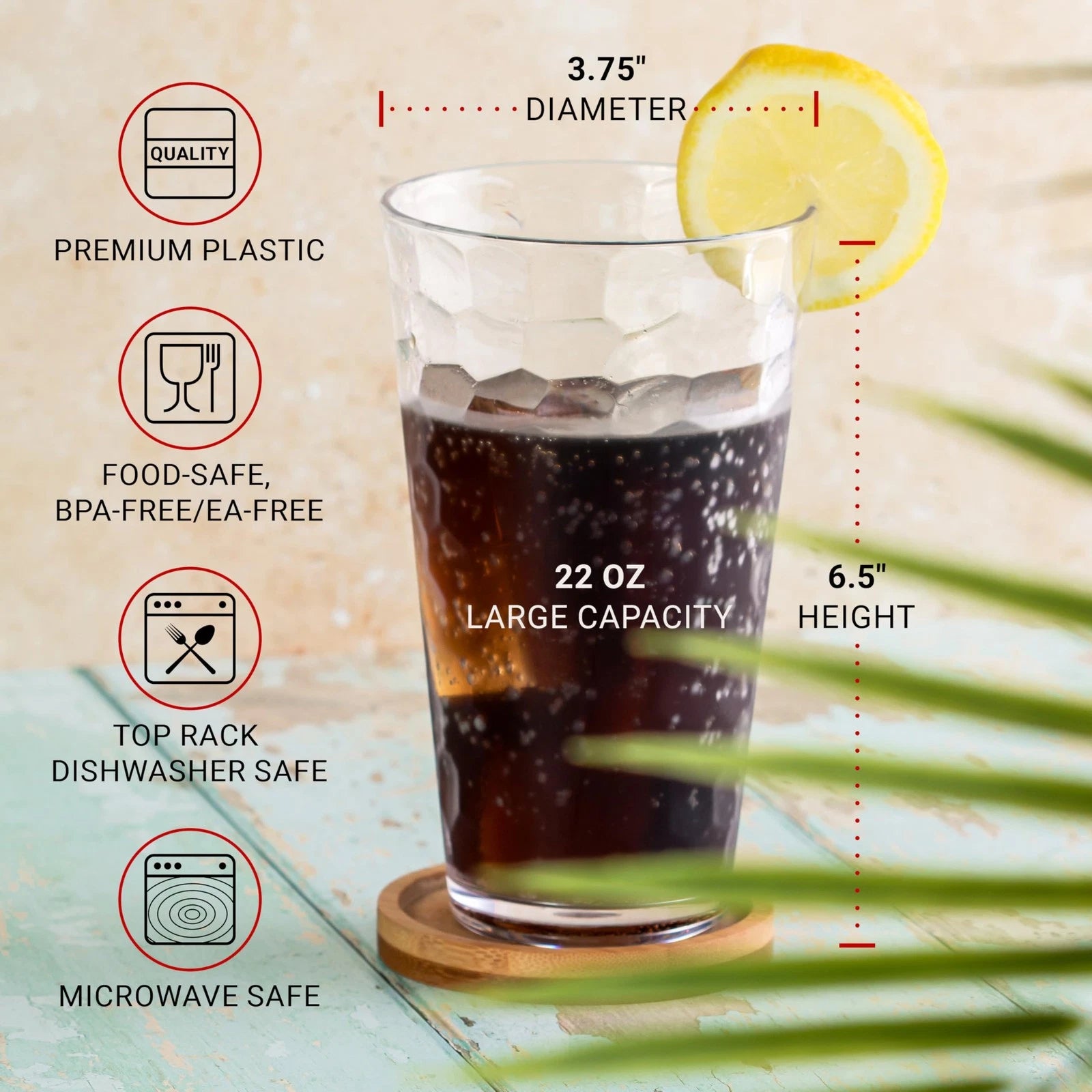 Hammered Plastic Drinking High Tumbler, Dishwasher-Safe Premium Quality Glass... | eBay