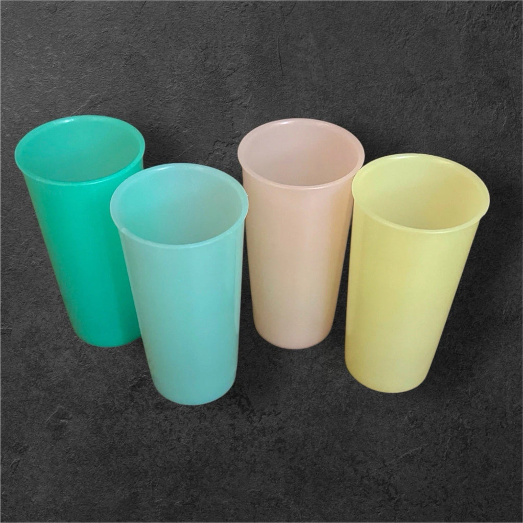 Vintage Made In USA Set of 4 Tupperware Stackable Pastel Juice Cups 6 oz. | eBay