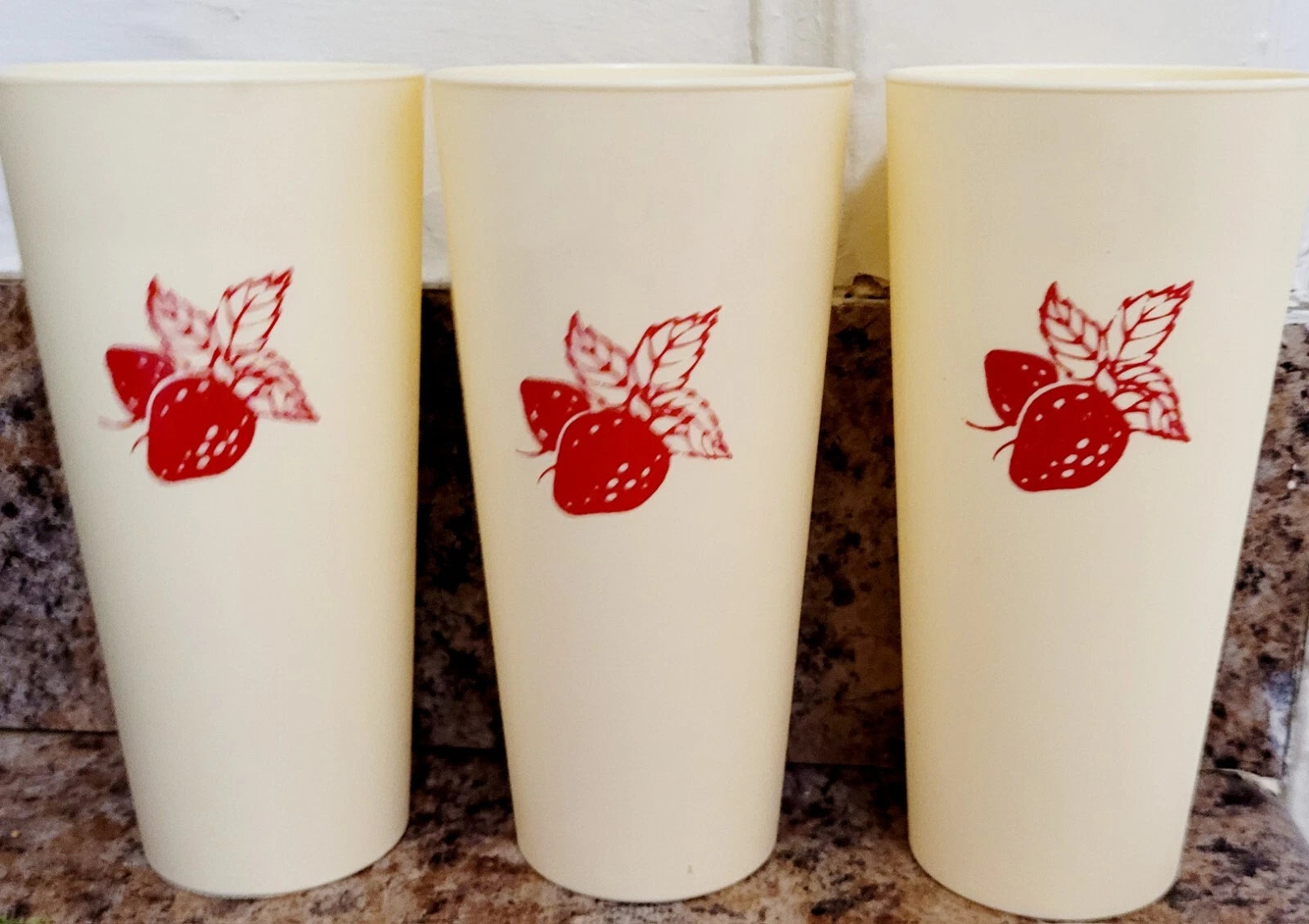 Tupperware Style Vintage Plastic Tumblers Strawberry 70s Retro Stackable Set | eBay