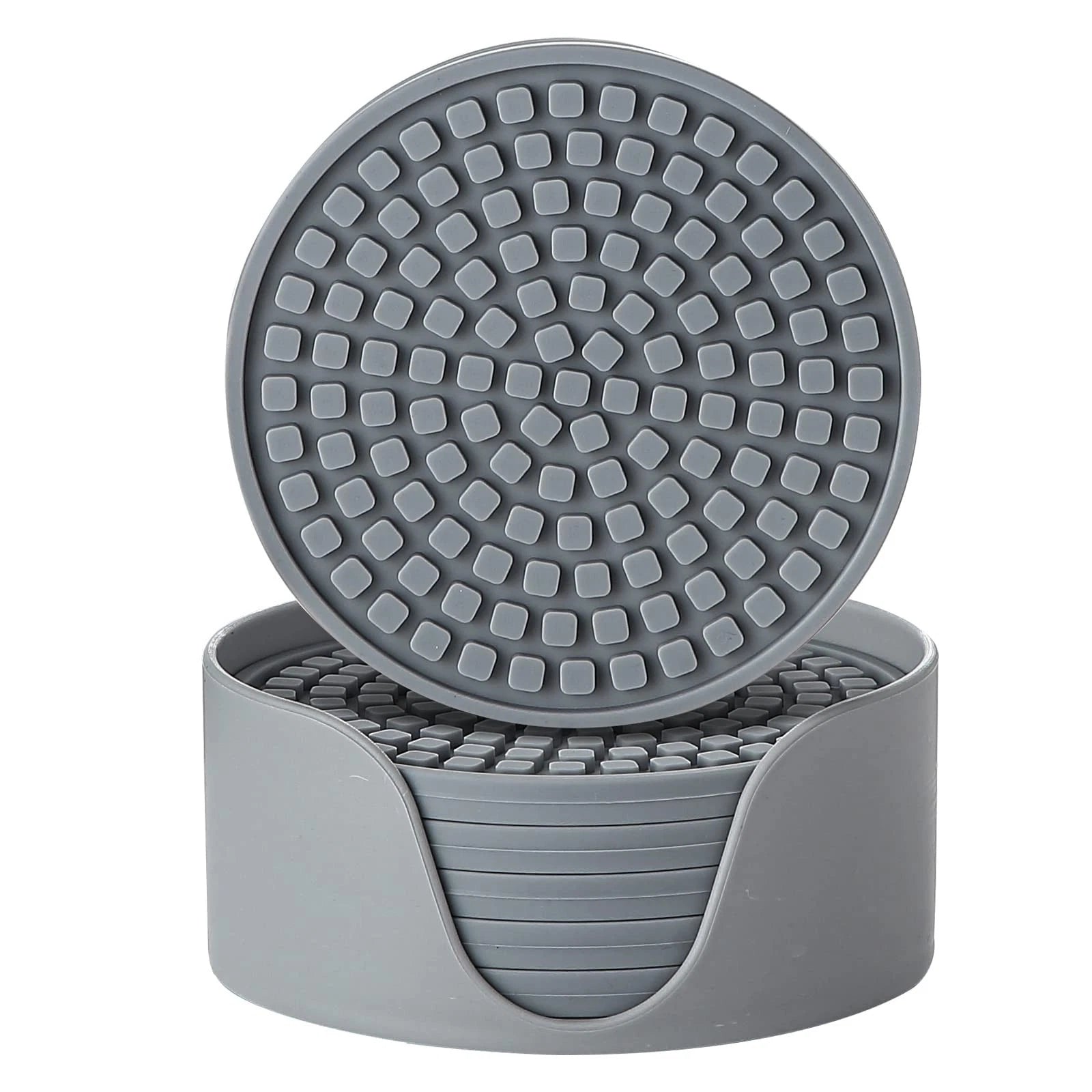 Silicone Drink Coasters with Holder Set of 6 for Tabletop Protection and Office | eBay