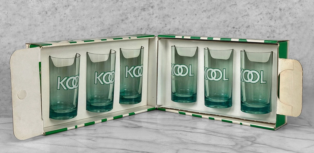 Vintage Kool Cigarettes Menthol Green Serving Tumler Glasses w/ Box - Set of 6 | eBay