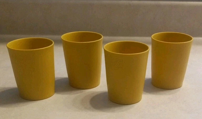 Lot of 4 Vintage Harvest Gold Tupperware Tumblers 6 Oz Cups #1251-47 | eBay