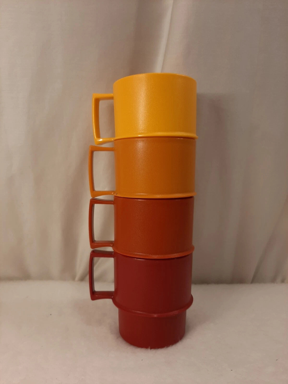 Tupperware Stackable Coffee Mug Cups 1312 Harvest Color Set Of 4 Vintage No Lids | eBay