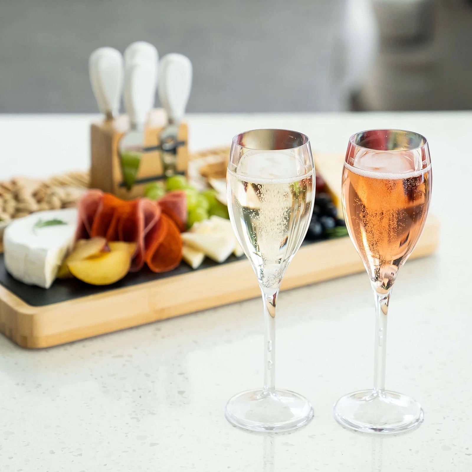 KLOVEO Clear Plastic Champagne Flutes, 5 oz - Set of 6, Reusable, Made in Italy | eBay