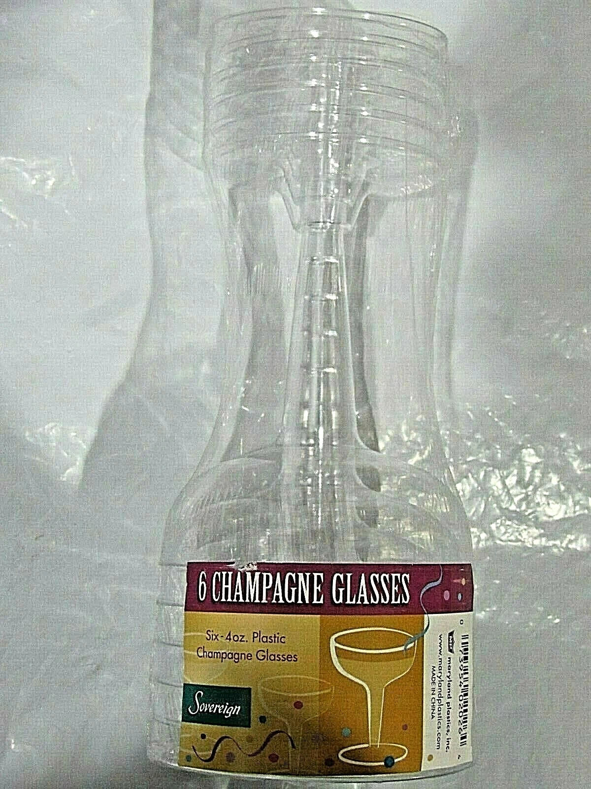 Champagne Glasses Disposable 2 Piece Plastic 1 packs of 6 Glasses | eBay