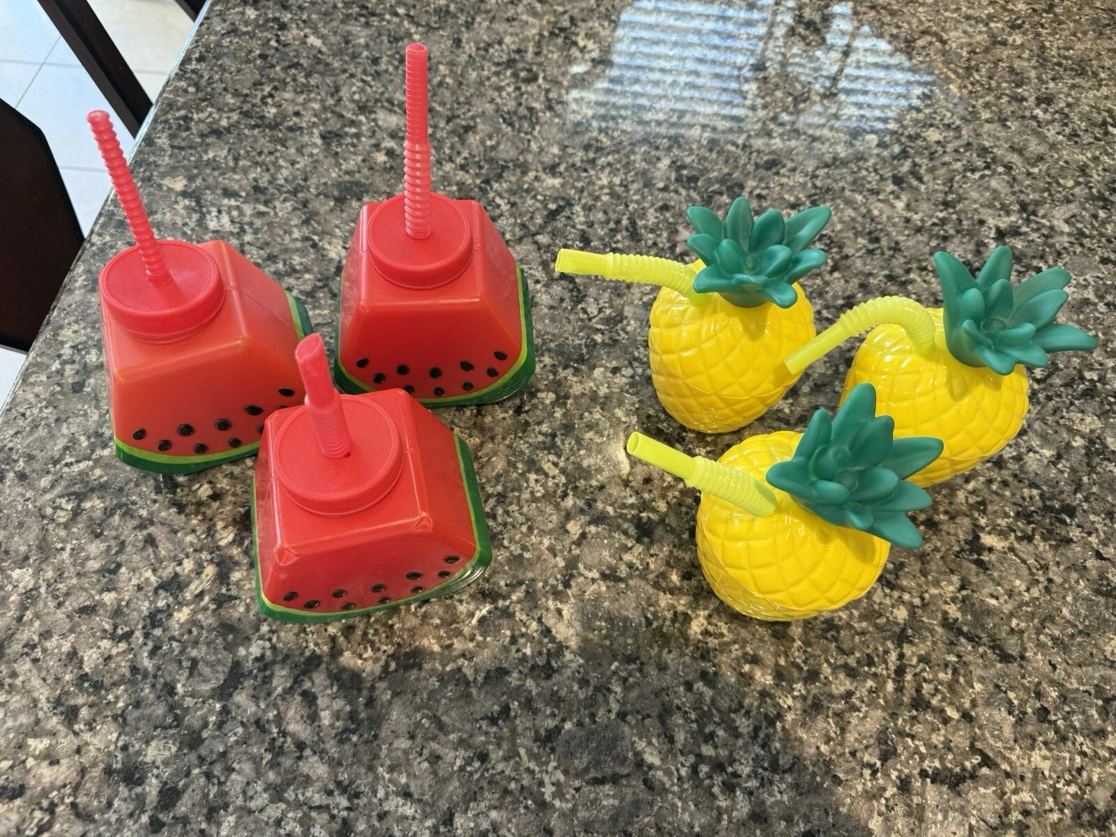 Fruit Cups with Straws set of 6 | eBay