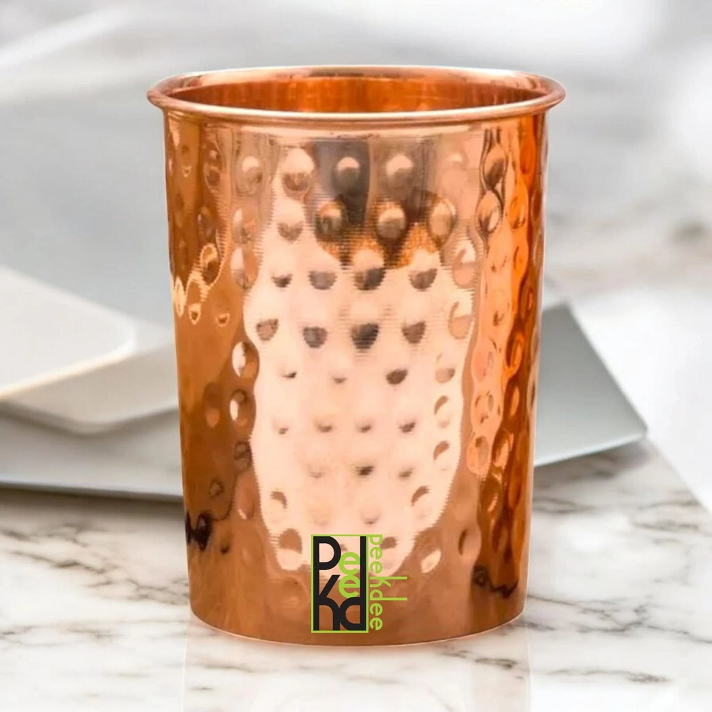 Pure Copper Hammered Tumbler 300ML Ayurvedic Drinking Glass For Water Set Of 6 | eBay