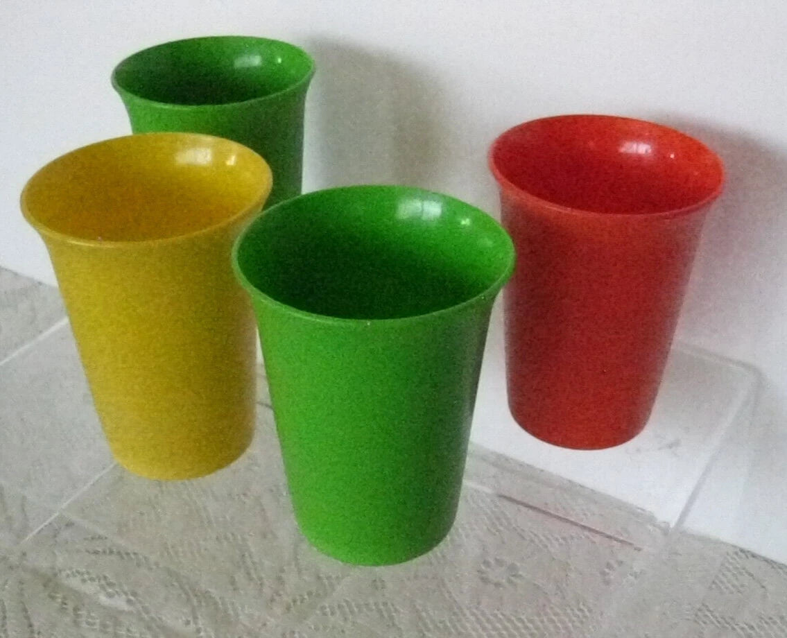 Set of 4 Tupperware Kids Bell Tumblers Plastic Cups 6 Fl oz Classic Colors USA | eBay